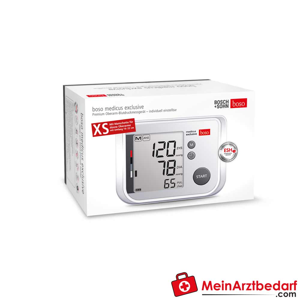 Boso medicus exclusive Blutdruckmessgerät mit zuschaltbarer Sprachausgabe.