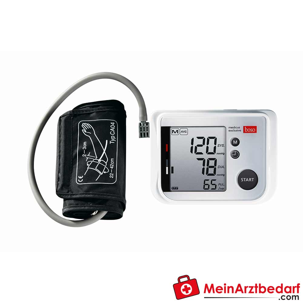 Boso medicus exclusive Blutdruckmessgerät mit zuschaltbarer Sprachausgabe.