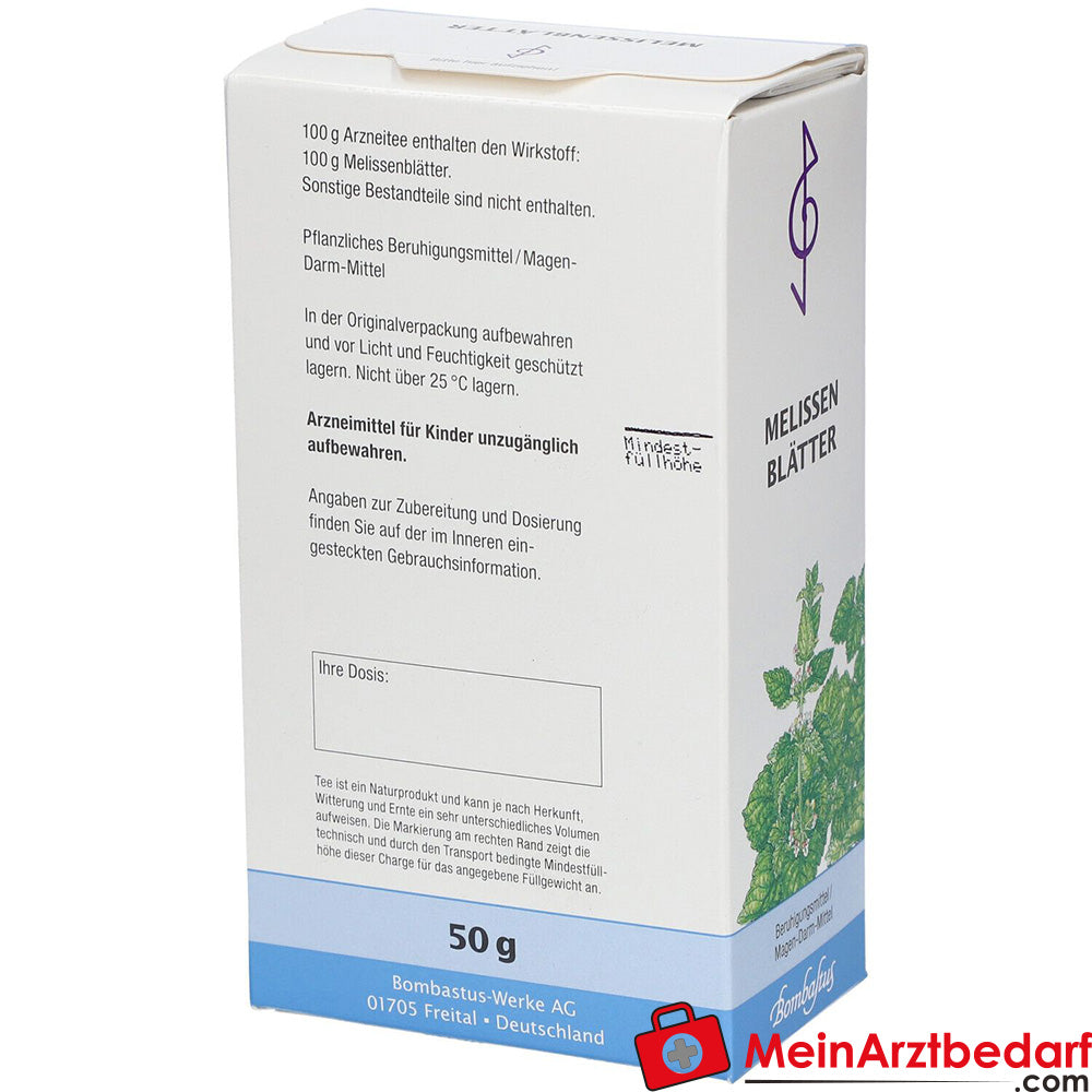 Bombastus Melissenblätter, 50g.