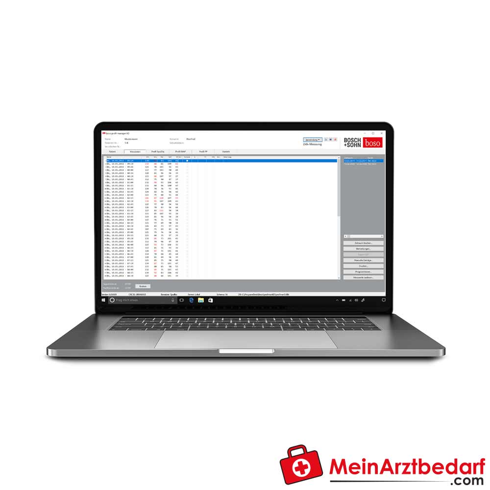 Boso Software für TM-2450 24-Stunden-Blutdruckmessgerät.