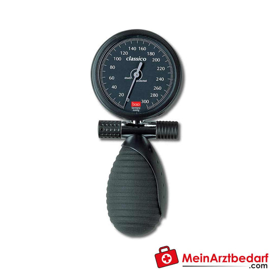 Boso classico Blutdruckmessgerät in Chrom und Mattschwarz.