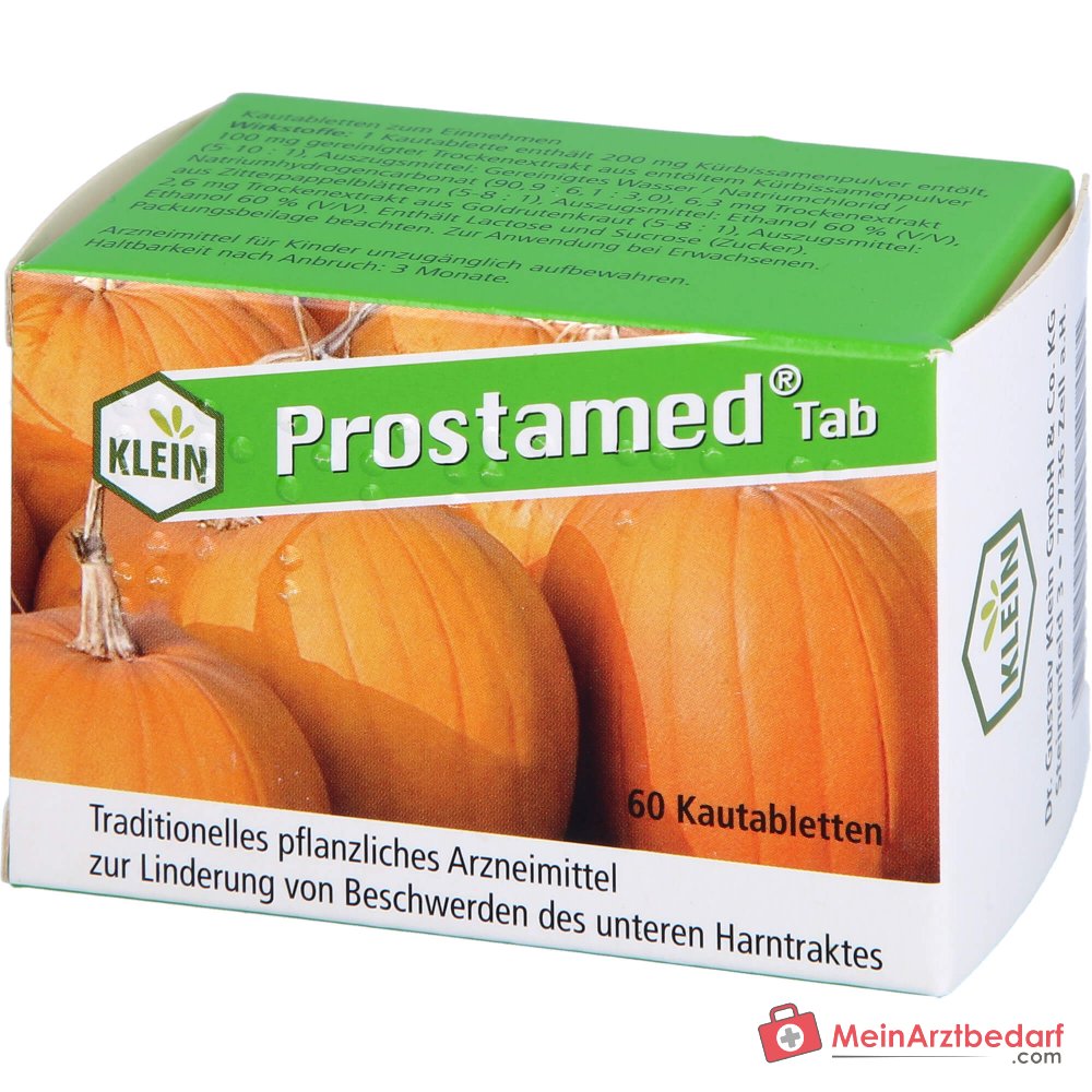 Dr. Gustav Klein Prostamed Tab Kürbissamenpulver / Kürbissamen-Trockenextrakt / Zitterpappelblätter-Trockenextrakt / Goldrutenkraut-Trockenextrakt Kautabletten, 360 St.