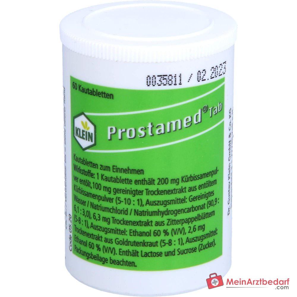 Dr. Gustav Klein Prostamed Tab Kürbissamenpulver / Kürbissamen-Trockenextrakt / Zitterpappelblätter-Trockenextrakt / Goldrutenkraut-Trockenextrakt Kautabletten, 360 St.