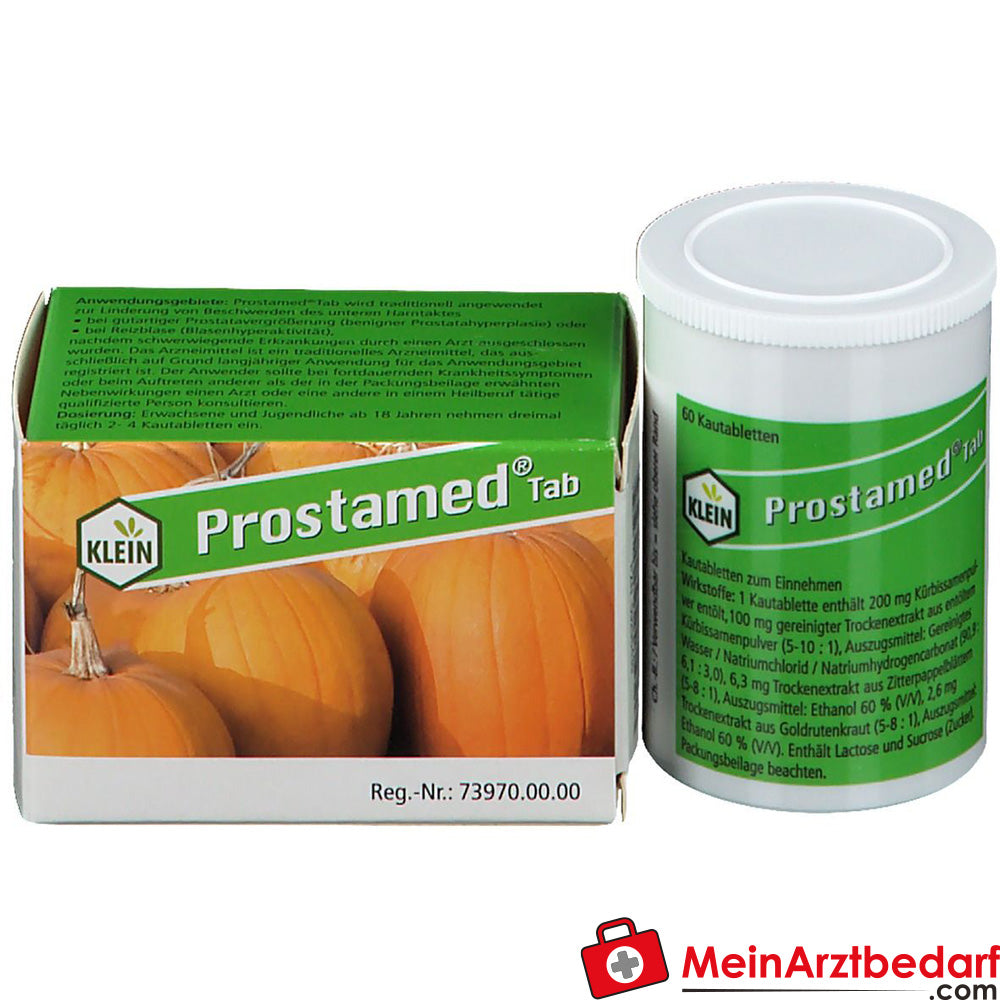 Dr. Gustav Klein Prostamed Tab Kürbissamenpulver / Kürbissamen-Trockenextrakt / Zitterpappelblätter-Trockenextrakt / Goldrutenkraut-Trockenextrakt Kautabletten, 360 St.