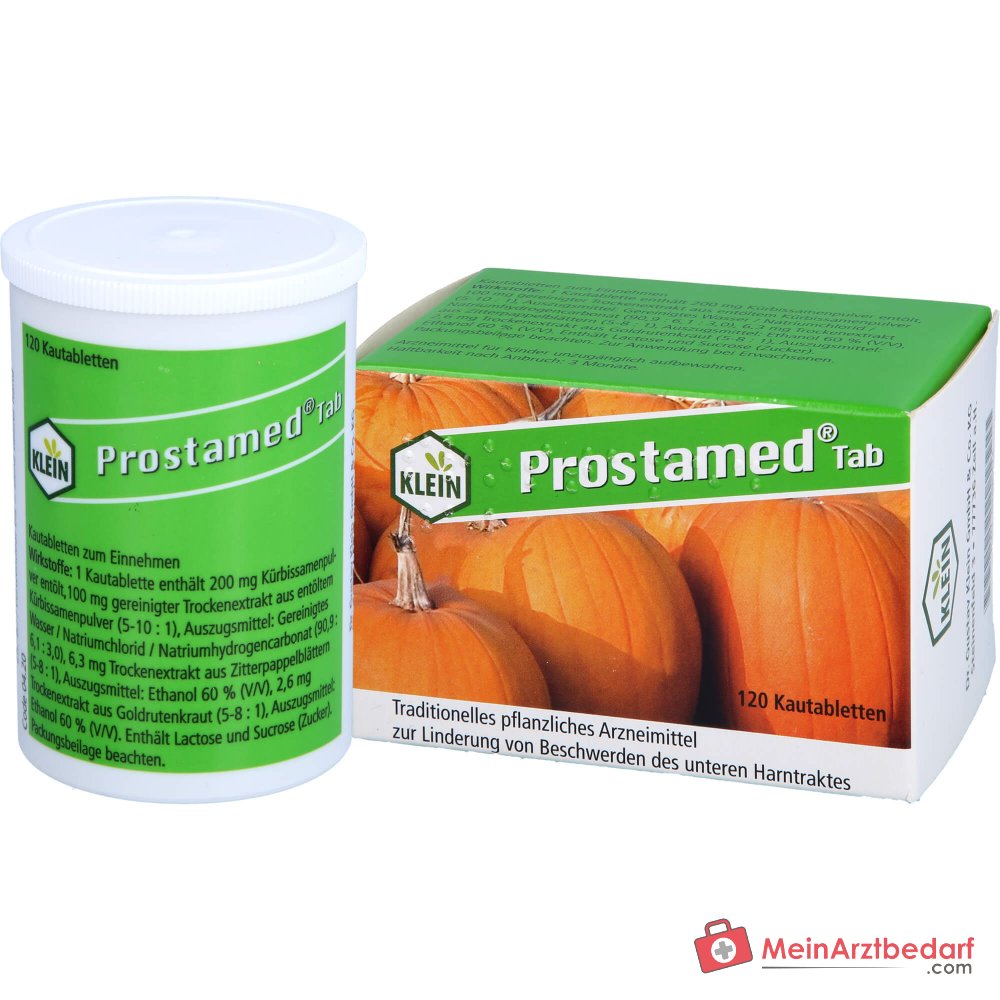 Dr. Gustav Klein Prostamed Tab Kürbissamenpulver / Kürbissamen-Trockenextrakt / Zitterpappelblätter-Trockenextrakt / Goldrutenkraut-Trockenextrakt Kautabletten, 360 St.