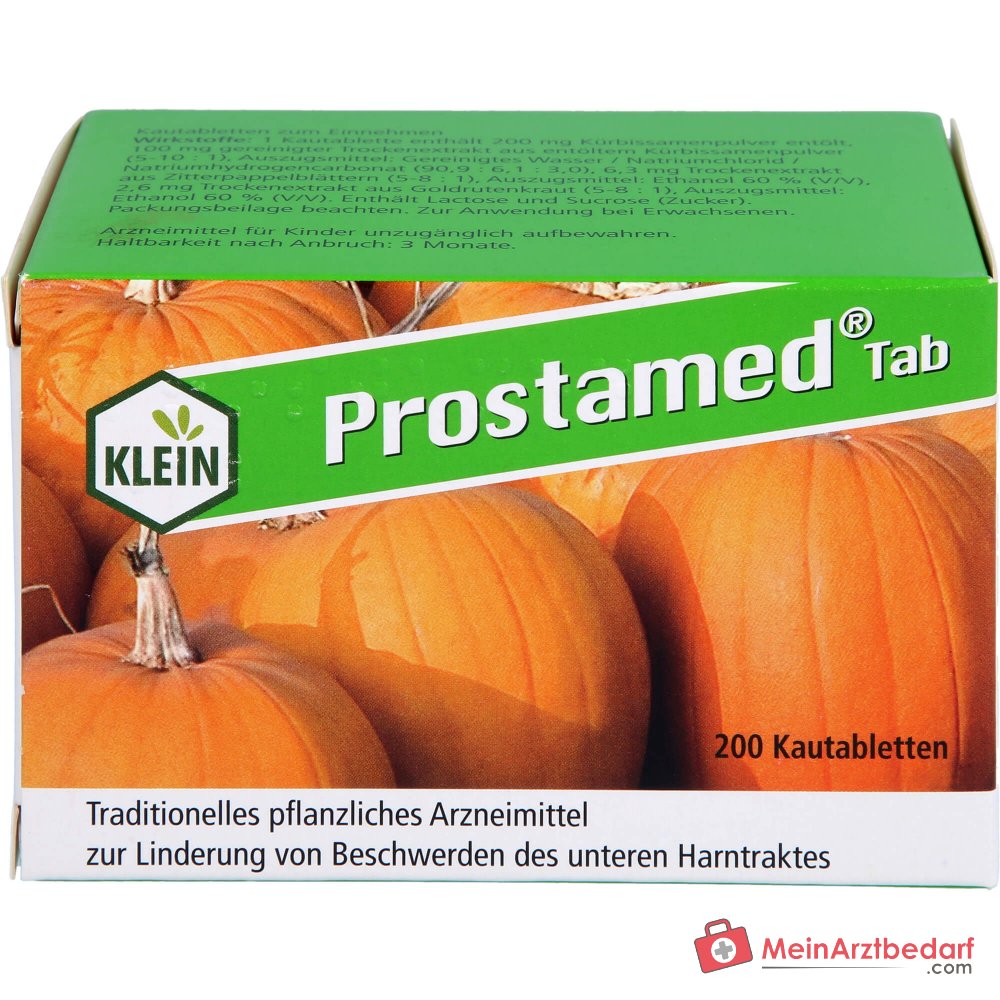Dr. Gustav Klein Prostamed Tab Kürbissamenpulver / Kürbissamen-Trockenextrakt / Zitterpappelblätter-Trockenextrakt / Goldrutenkraut-Trockenextrakt Kautabletten, 360 St.