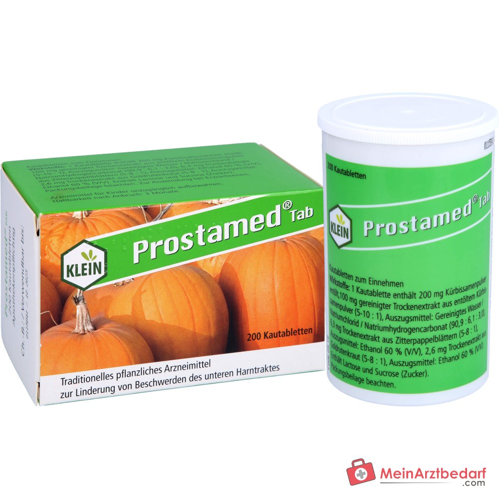 Dr. Gustav Klein Prostamed Tab Kürbissamenpulver / Kürbissamen-Trockenextrakt / Zitterpappelblätter-Trockenextrakt / Goldrutenkraut-Trockenextrakt Kautabletten, 360 St.