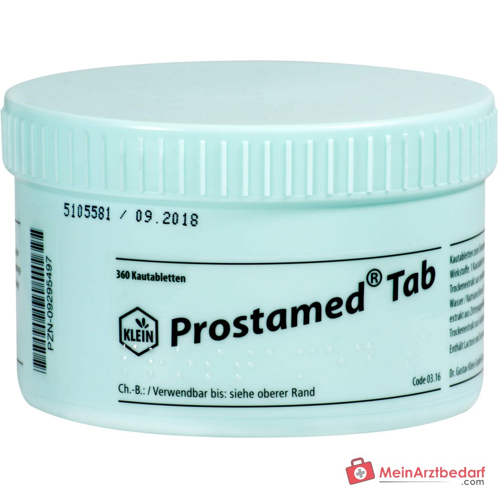 Dr. Gustav Klein Prostamed Tab Kürbissamenpulver / Kürbissamen-Trockenextrakt / Zitterpappelblätter-Trockenextrakt / Goldrutenkraut-Trockenextrakt Kautabletten, 360 St.