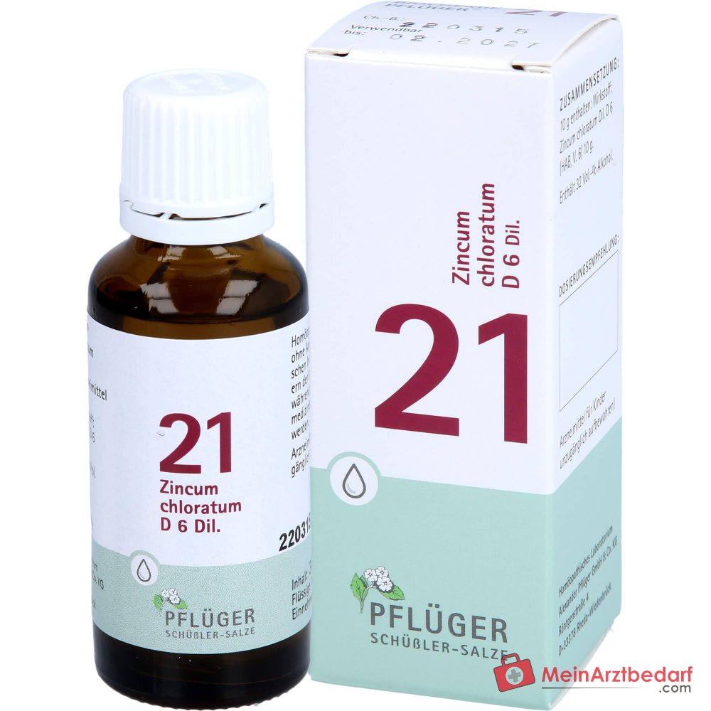 Biochemie Pflüger® No. 21 Zincum chloratum D6 1000 mg gotas 10 g
