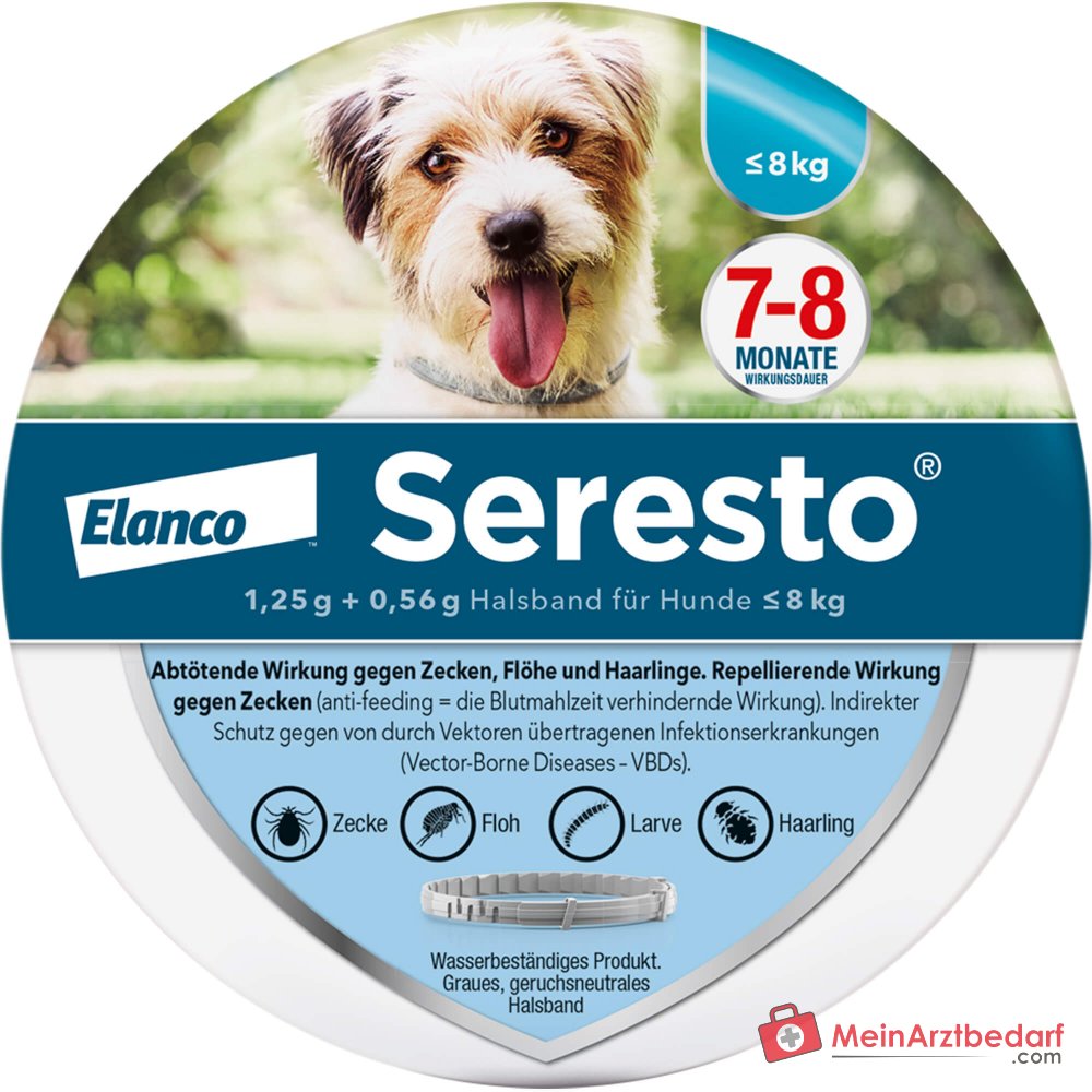 Seresto Halsband Imidacloprid + Flumethrin 1,25%/0,56% für kleine Hunde bis 8 kg 36 cm 1 Stück
