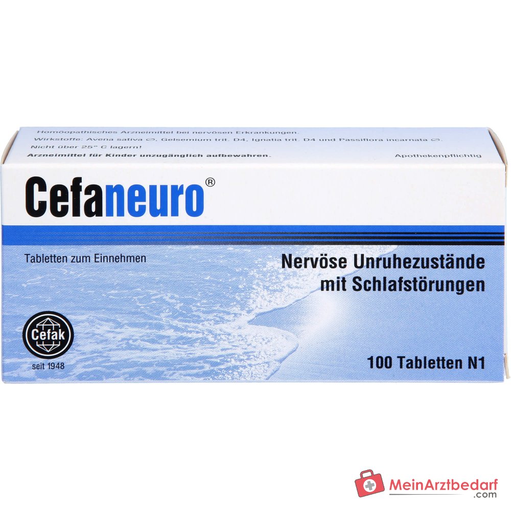Cefaneuro homöopathisches Arzneimittel, Gelsemium 30 mg, Avena sativa 30 mg, Strychnos ignatii 30 mg, Passiflora 30 mg Tabletten