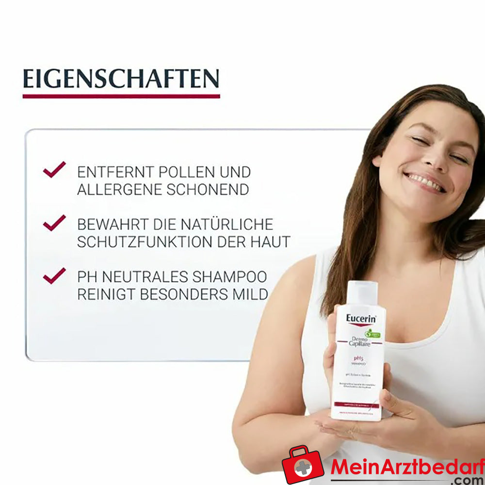 Eucerin® DermoCapillaire pH5 Shampoo – für empfindliche Kopfhaut, 250ml.