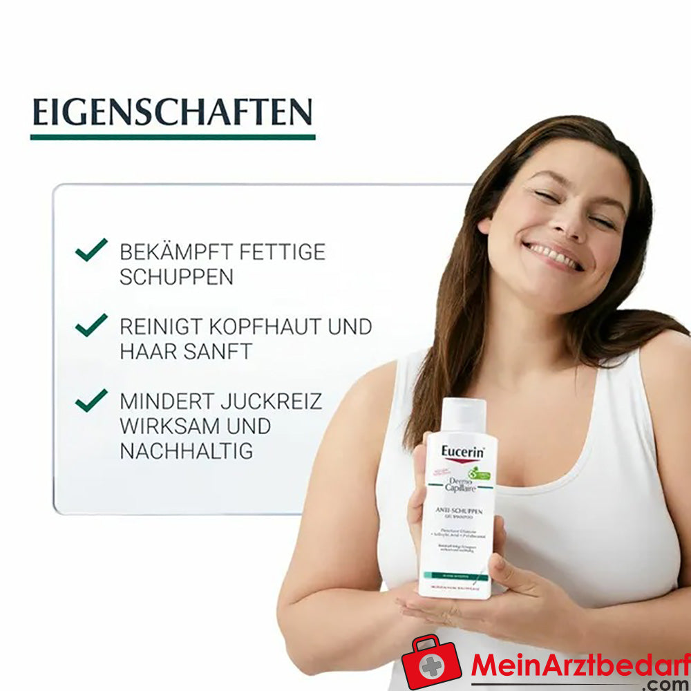 Eucerin® DermoCapillaire Anti-Schuppen Gel Shampoo – bei Schuppen & juckender Kopfhaut, 250ml.