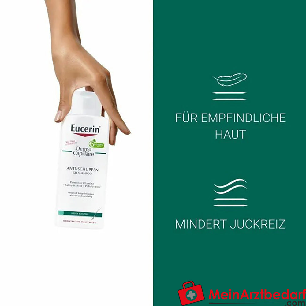 Eucerin® DermoCapillaire Anti-Schuppen Gel Shampoo – bei Schuppen & juckender Kopfhaut, 250ml.