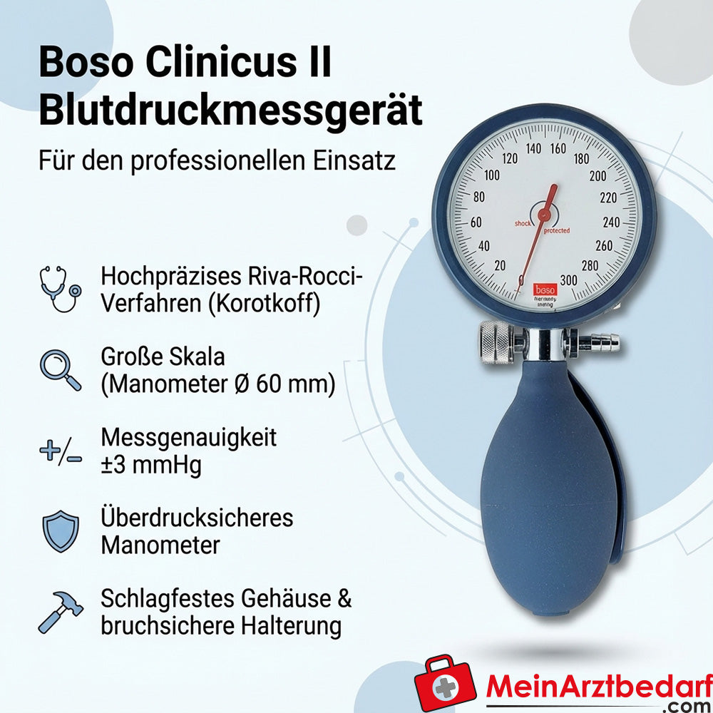 Boso Clinicus II Tensiomètre Manomètre Ø60 mm Adultes