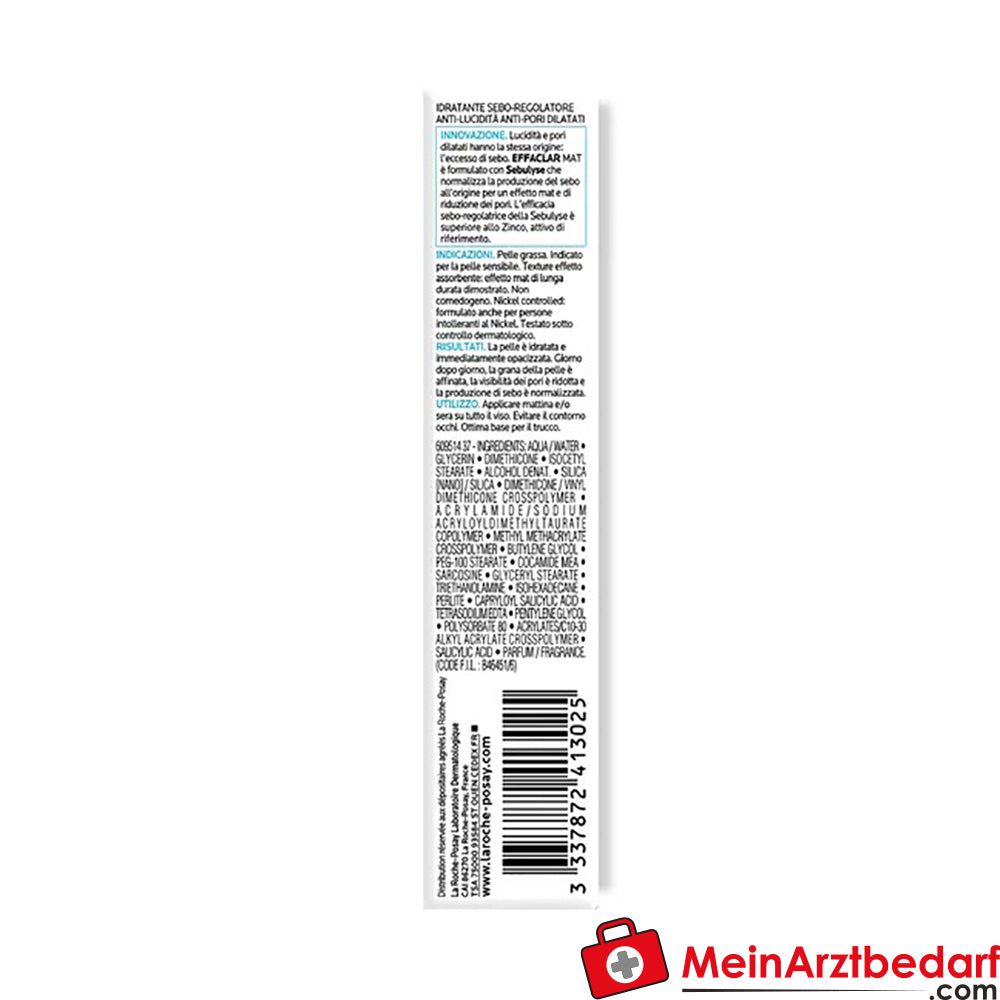 La Roche Posay EFFACLAR MAT Gesichtspflege für unreine Haut, die zu übermäßigem Glanz neigt, 40ml.