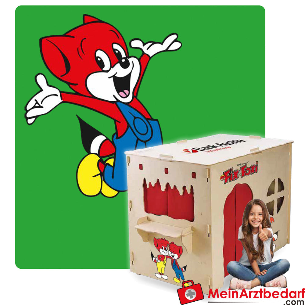 Fix & Foxi Playhouse Kinderspielhaus Vollholz modular TÜV-geprüft 119×90×80 cm.