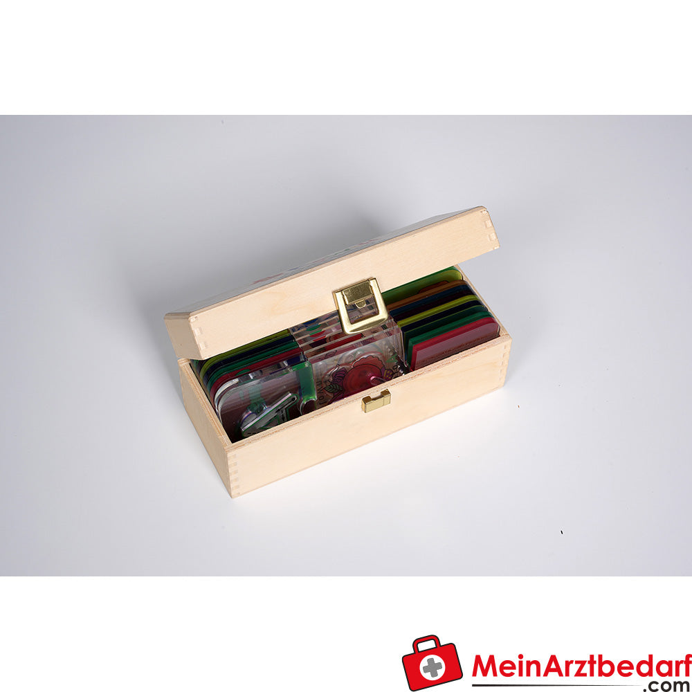 KuWiH LichtZauber Zahlen Puzzle in einer Holzbox mit Lichtstift.