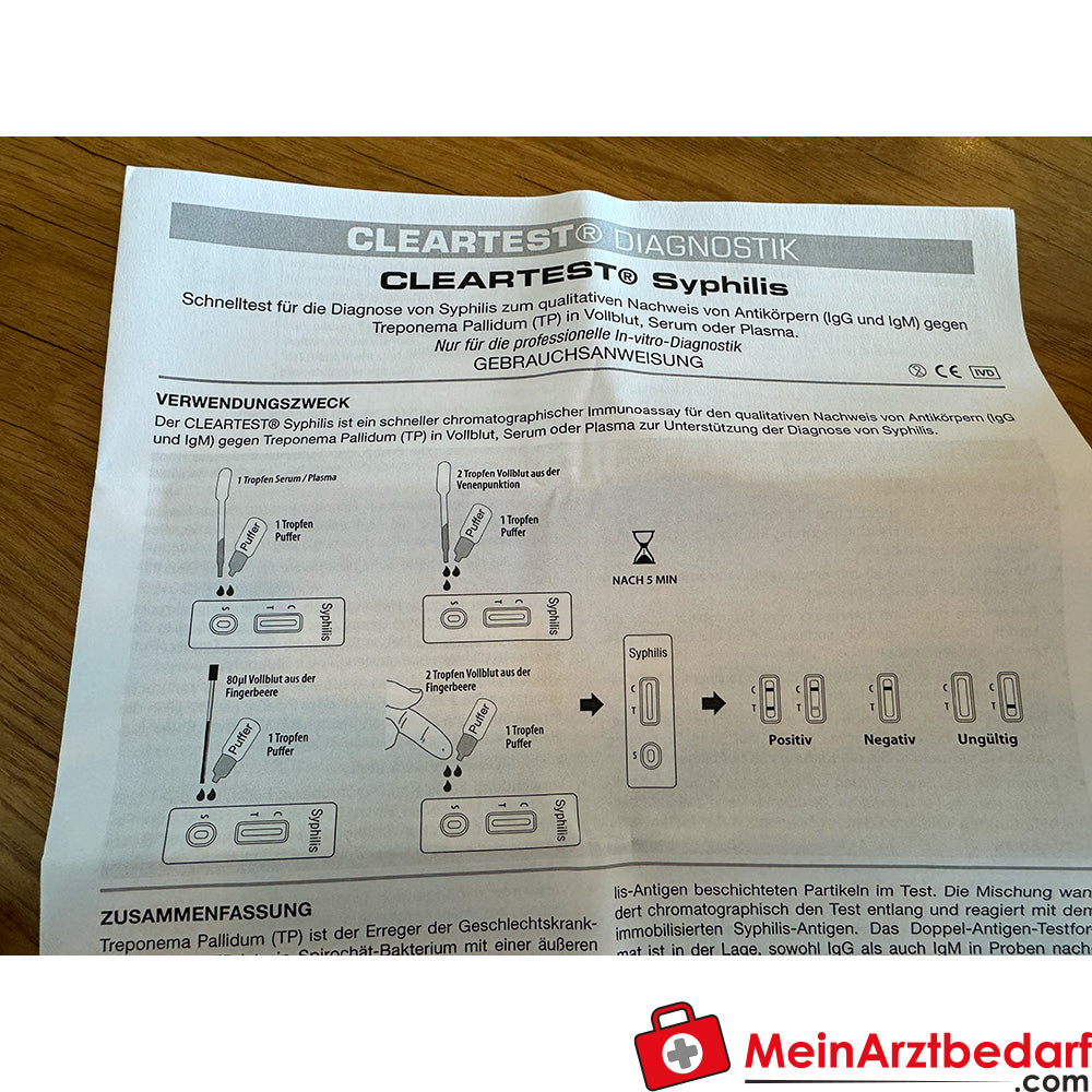 Cleartest Syphilis Schnelltest.