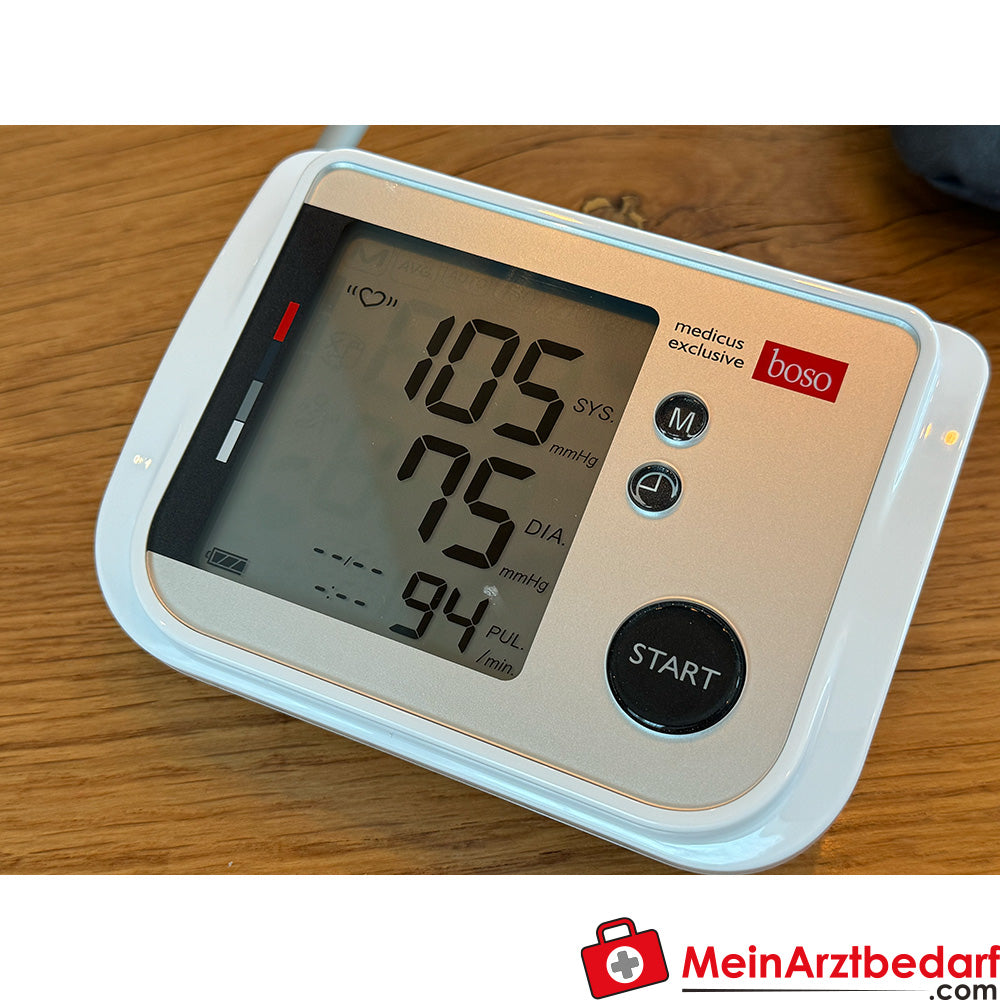 Boso medicus exclusive Blutdruckmessgerät mit zuschaltbarer Sprachausgabe.