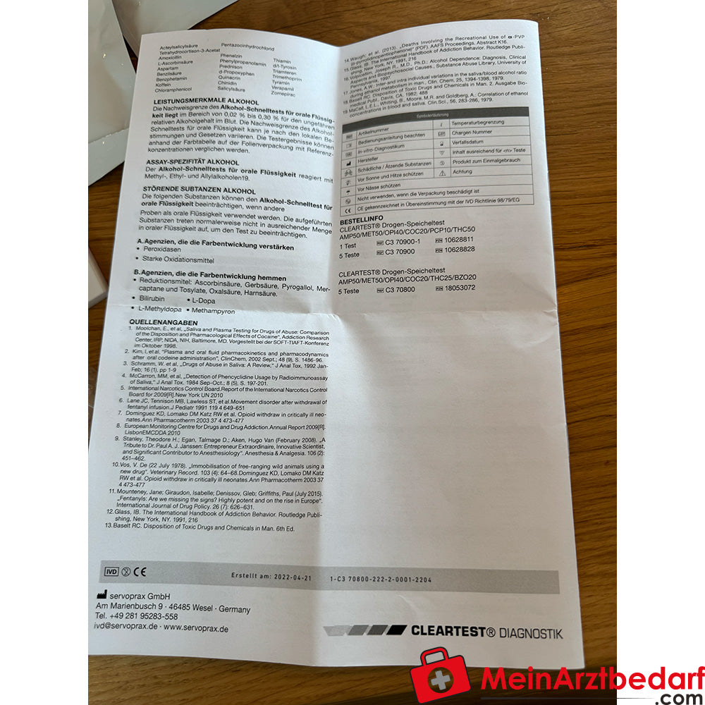 Cleartest 6-fach Drogen-Speicheltest.