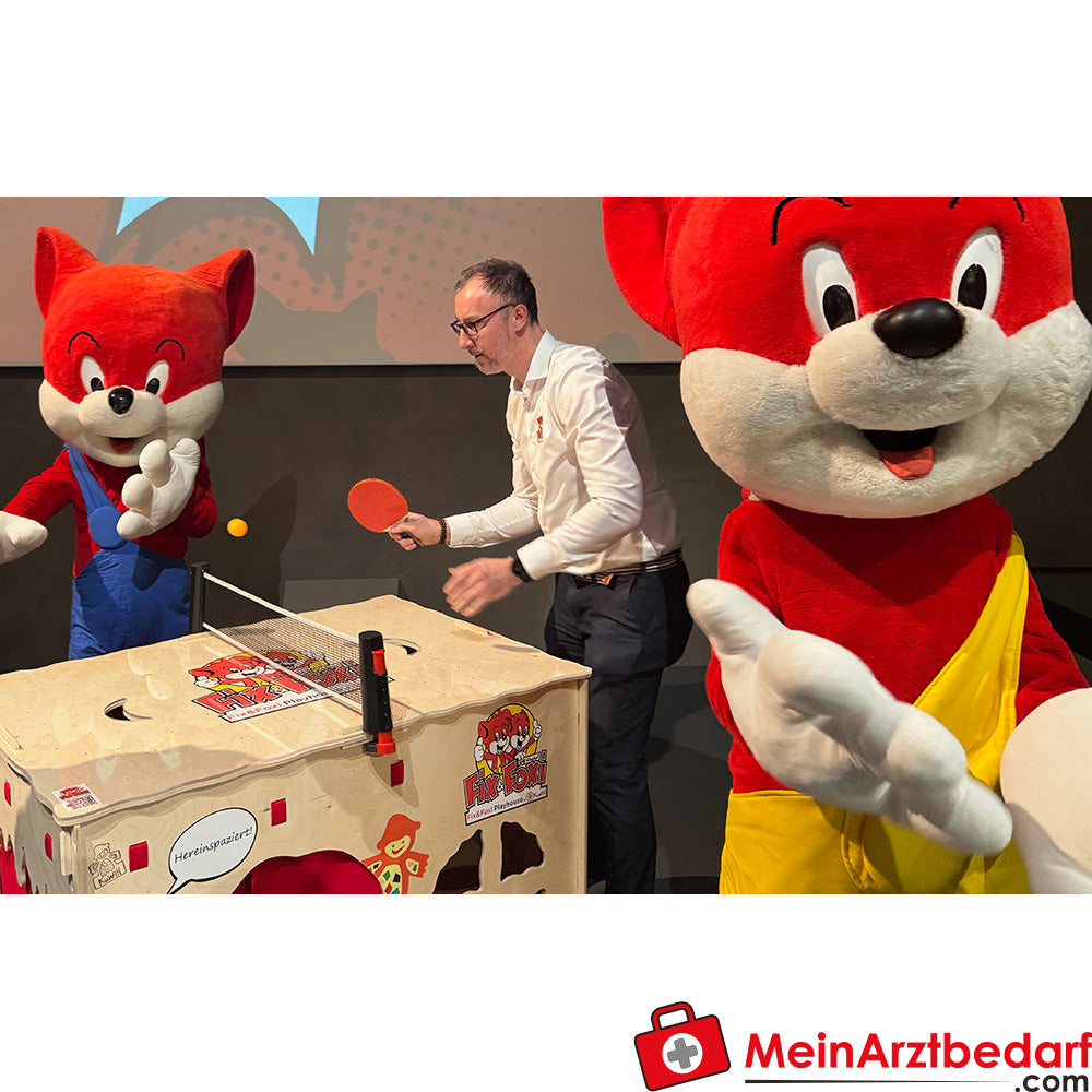 KuWiH Tischtennis-Modul für Fix & Foxi Playhouse, Vollholz, kindersicher, werkzeugfreie Montage.