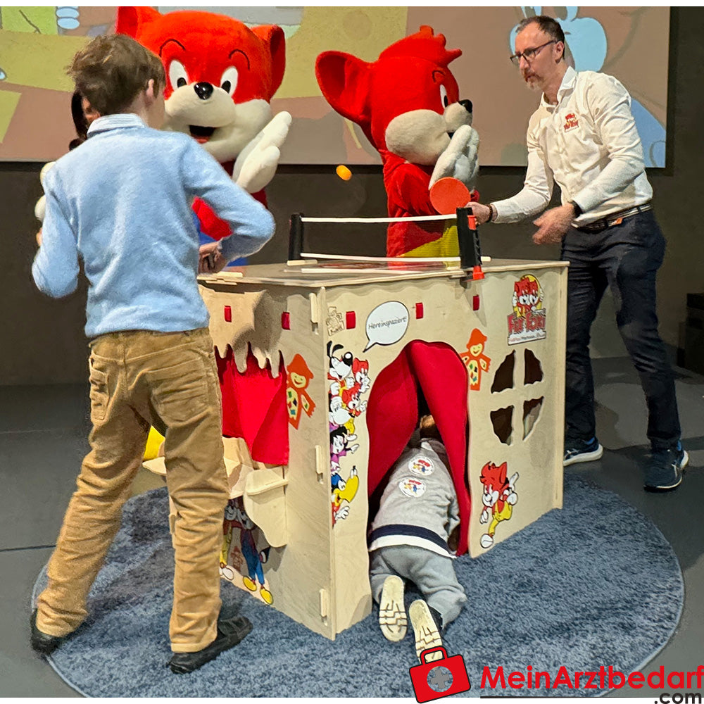 KuWiH Tischtennis-Modul für Fix & Foxi Playhouse, Vollholz, kindersicher, werkzeugfreie Montage.