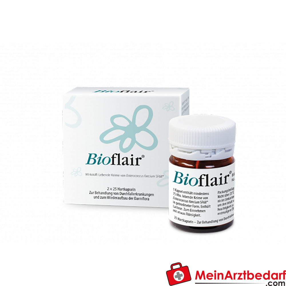 Bioflair Kapseln 20 Stk. Enterococcus faecium SF68 Probiotikum (mind. 75 Mio. Keime/Kapsel) bei Durchfall und zur Unterstützung der Darmflora.