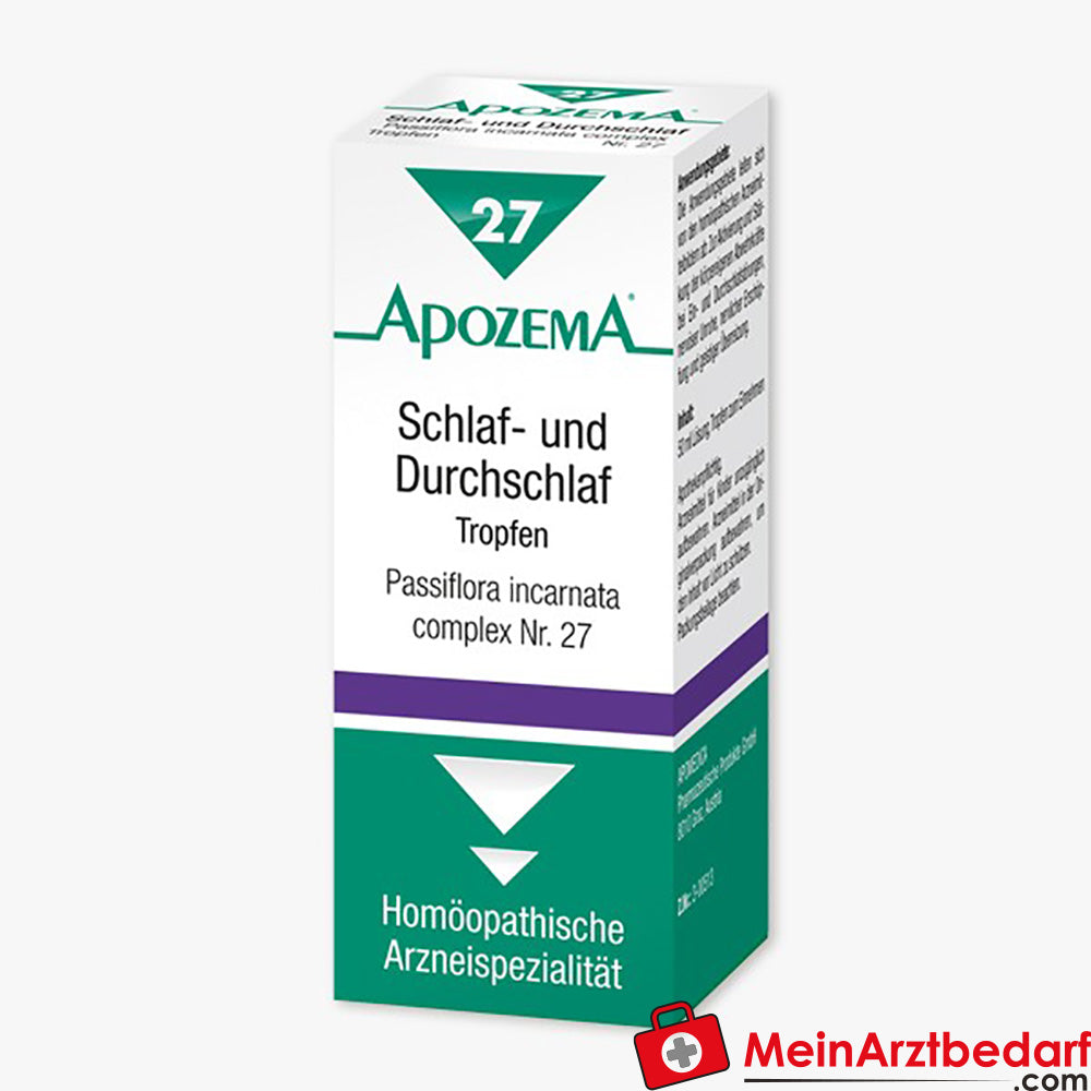 Apozema Schlaf- und Durchschlaf-Tropfen Nr.27 50 ml, homöopathisch bei Ein- und Durchschlafstörungen.