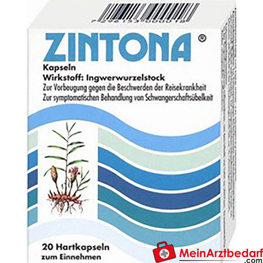 Zintona capsule 20 pz 250 mg rizoma di zenzero - mal di viaggio, nausea e vertigini (da 6 anni)