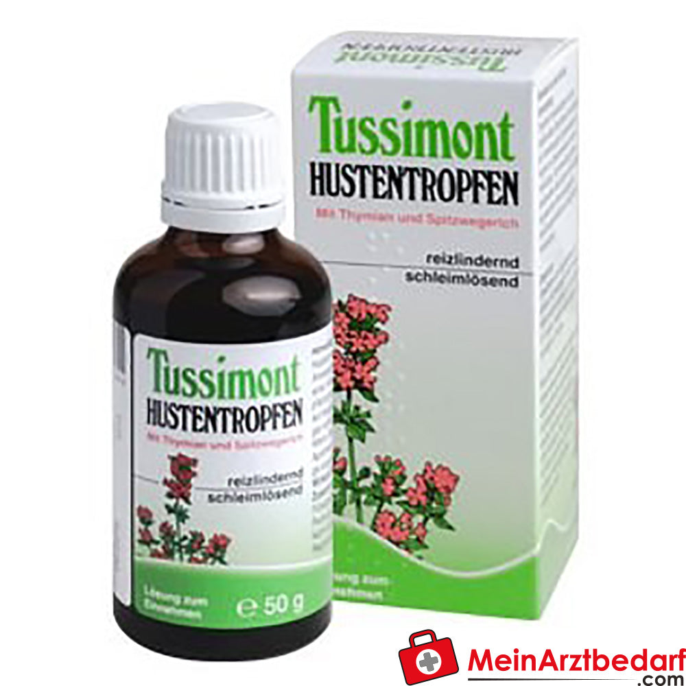 Pharmonta Tussimont pastillas para la tos 50 ml - remedio herbal para la tos con tomillo y llantén ribwort