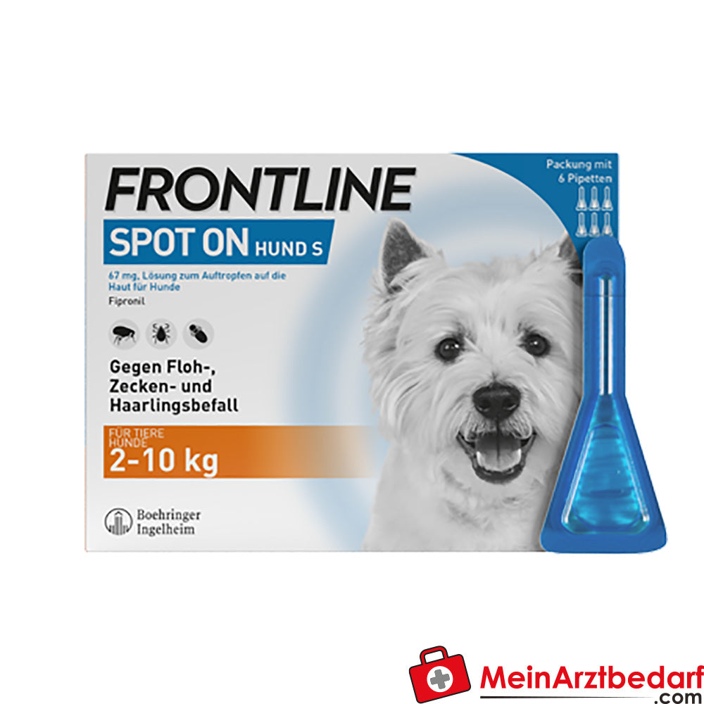 Frontline Spot-on Dog S (2-10 kg) 3 sztuki Ochrona przed kleszczami, pchłami, wszami włosowymi