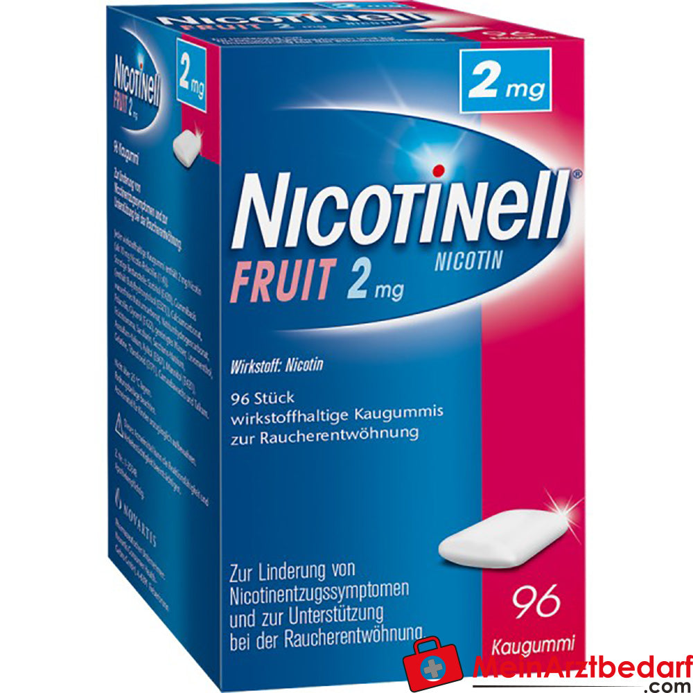 GSK-Gebro Nicotinell Fruit 2 mg Kaugummis zur Raucherentwöhnung 96 Stück