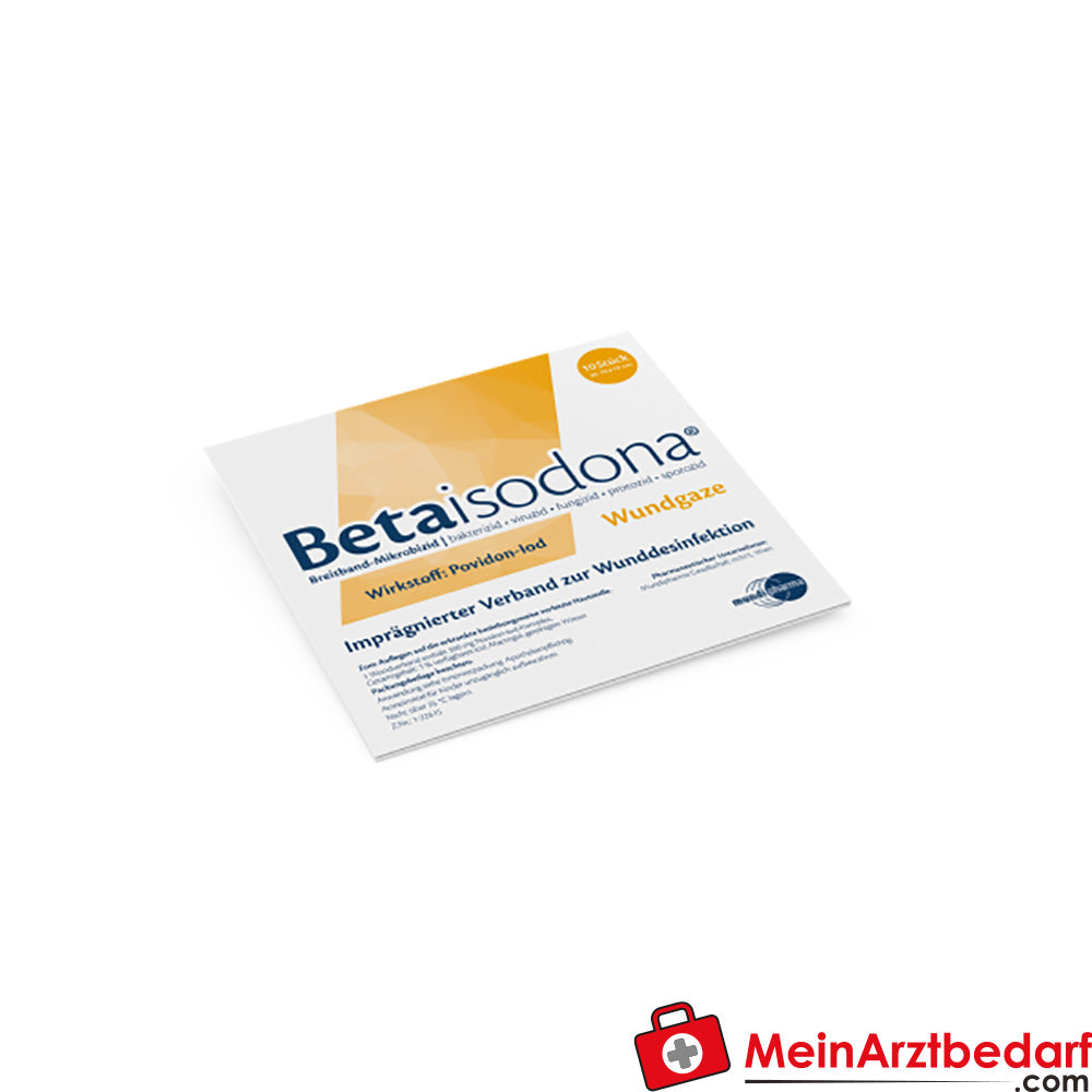 Betaisodona wondgaas 10 x 10 cm 10 stuks antiseptisch wondverband