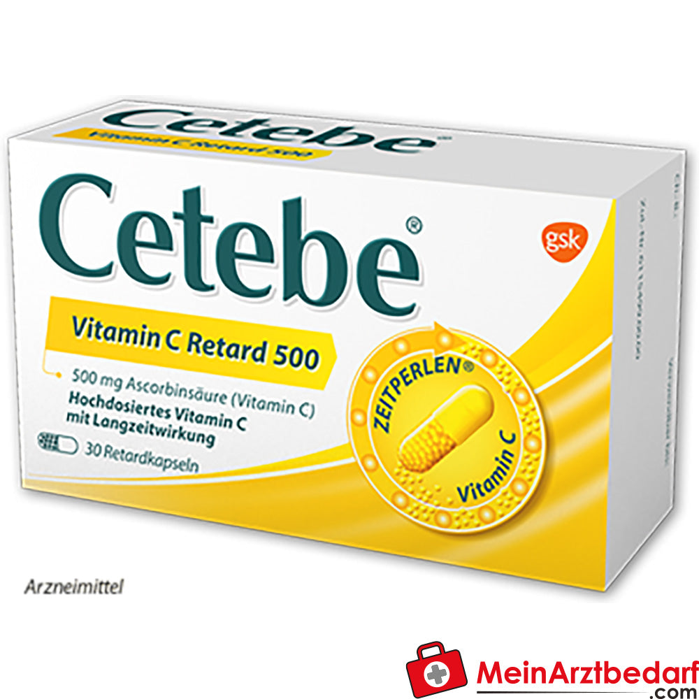 Cetebe Vitamin C Retard Kapseln 500 mg 30 Stück