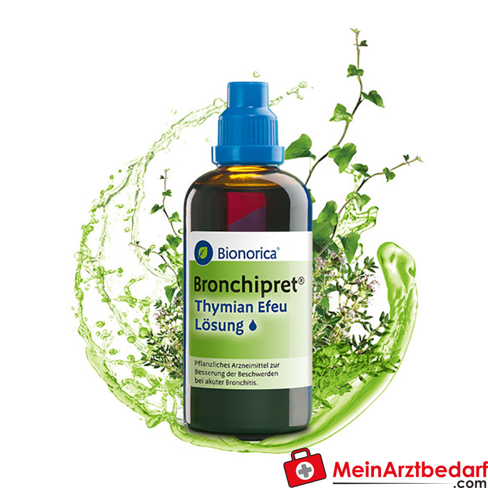 Bionorica Bronchipret Lösung 100 ml, pflanzlicher Schleimlöser mit Thymian  und Efeu, hoch konzentriert, für Erwachsene