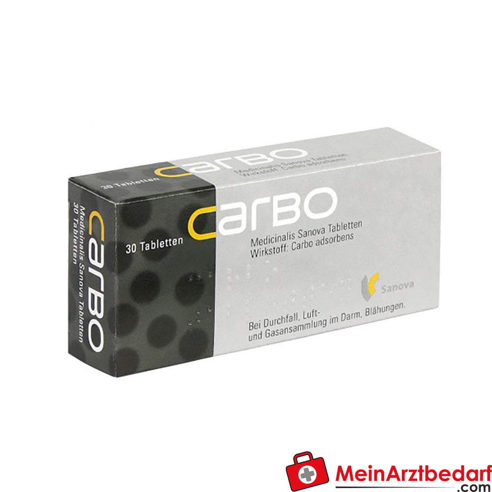 Carbo Medicinalis Tabletten 30 St. Aktivkohle 250 mg bei Durchfall (Reise-Diarrhö)