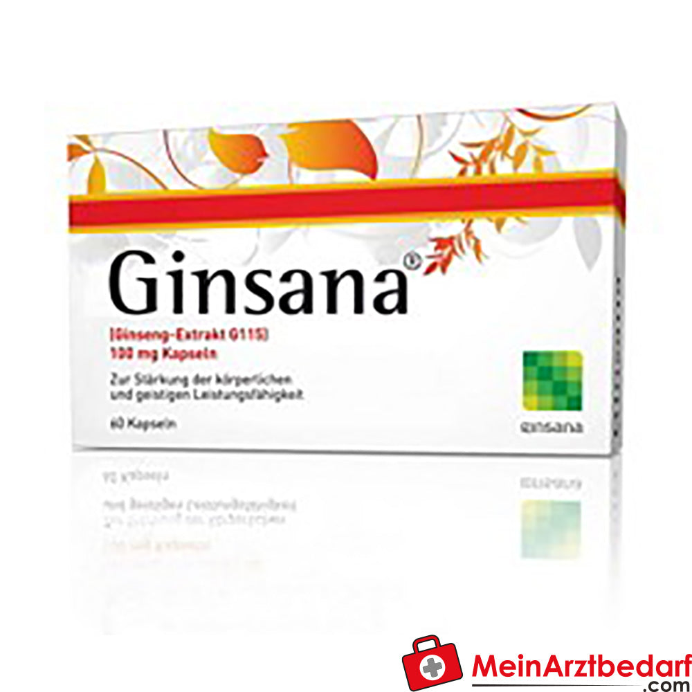 Ginsana 100 mg ginseng capsules (G115), 60 stuks, prestatiebevorderend