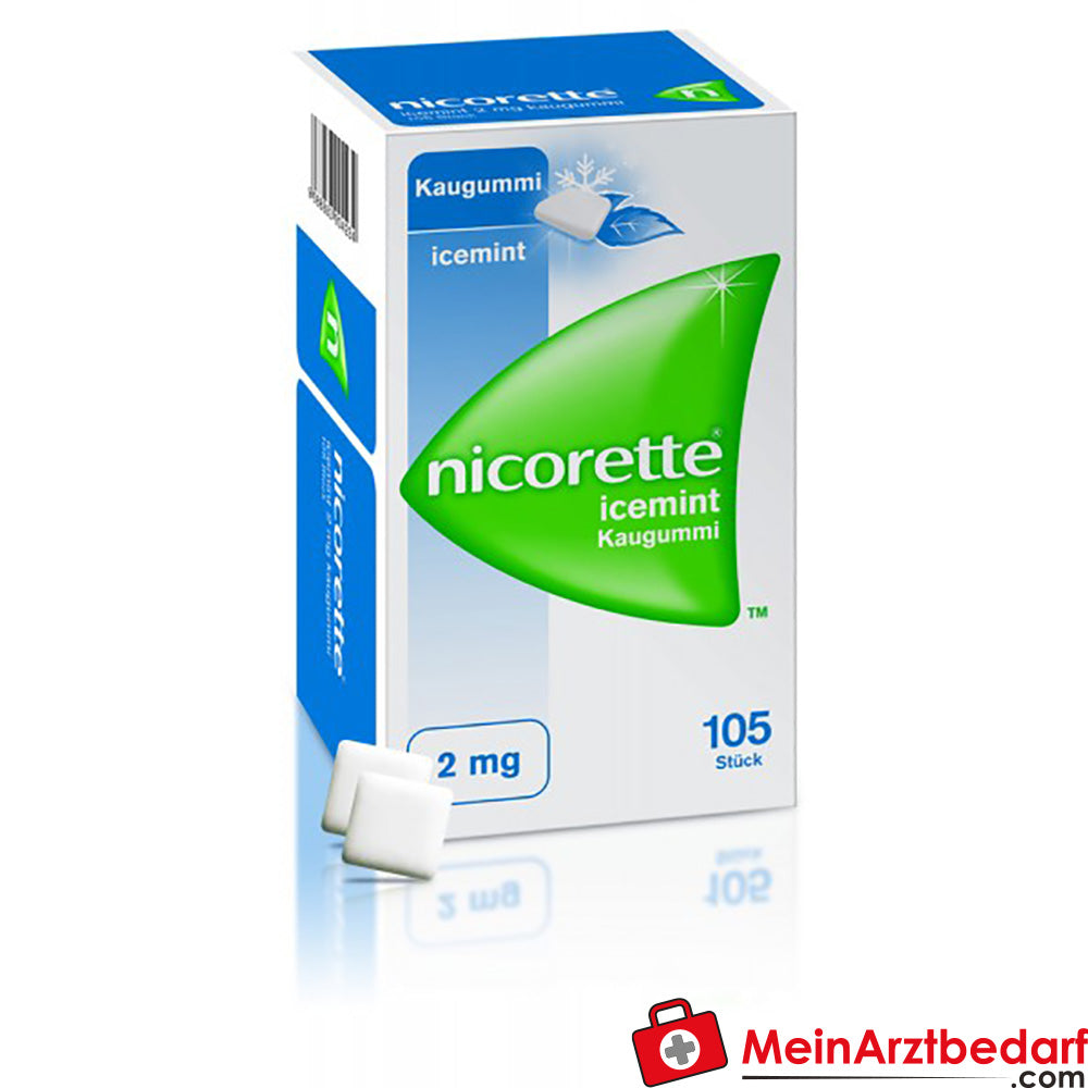 Nicorette Kaugummi Icemint 2 mg 105 Stück Raucherentwöhnung