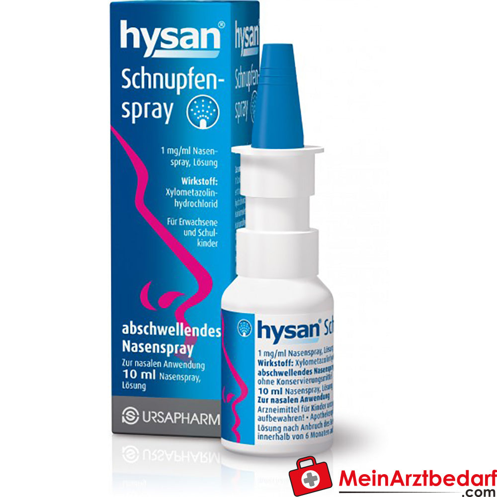 hysan Spray nasal 10 ml - Xylometazolin 1 mg/ml Solution de spray nasal pour adultes et écoliers