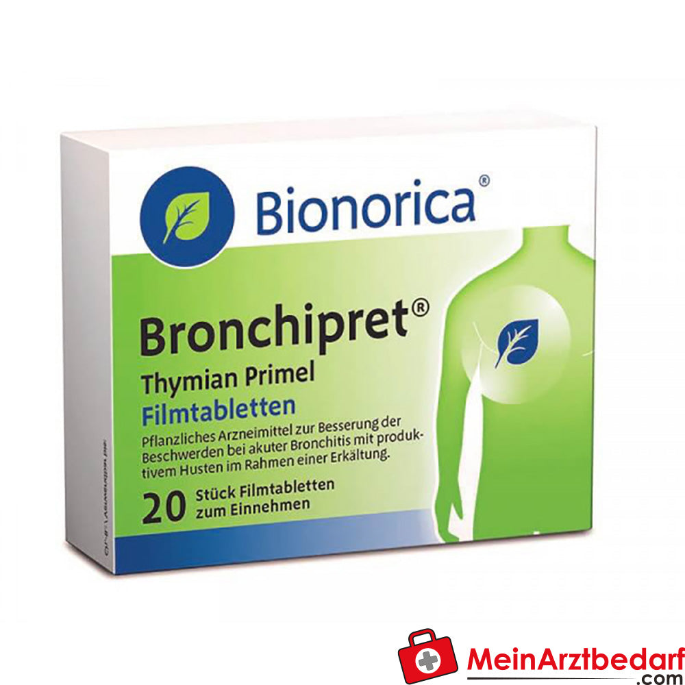 Bionorica Bronchipret Filmtabletten 20 St. pflanzlich Thymian + Primel gegen Husten akute Bronchitis für Erwachsene ab 12