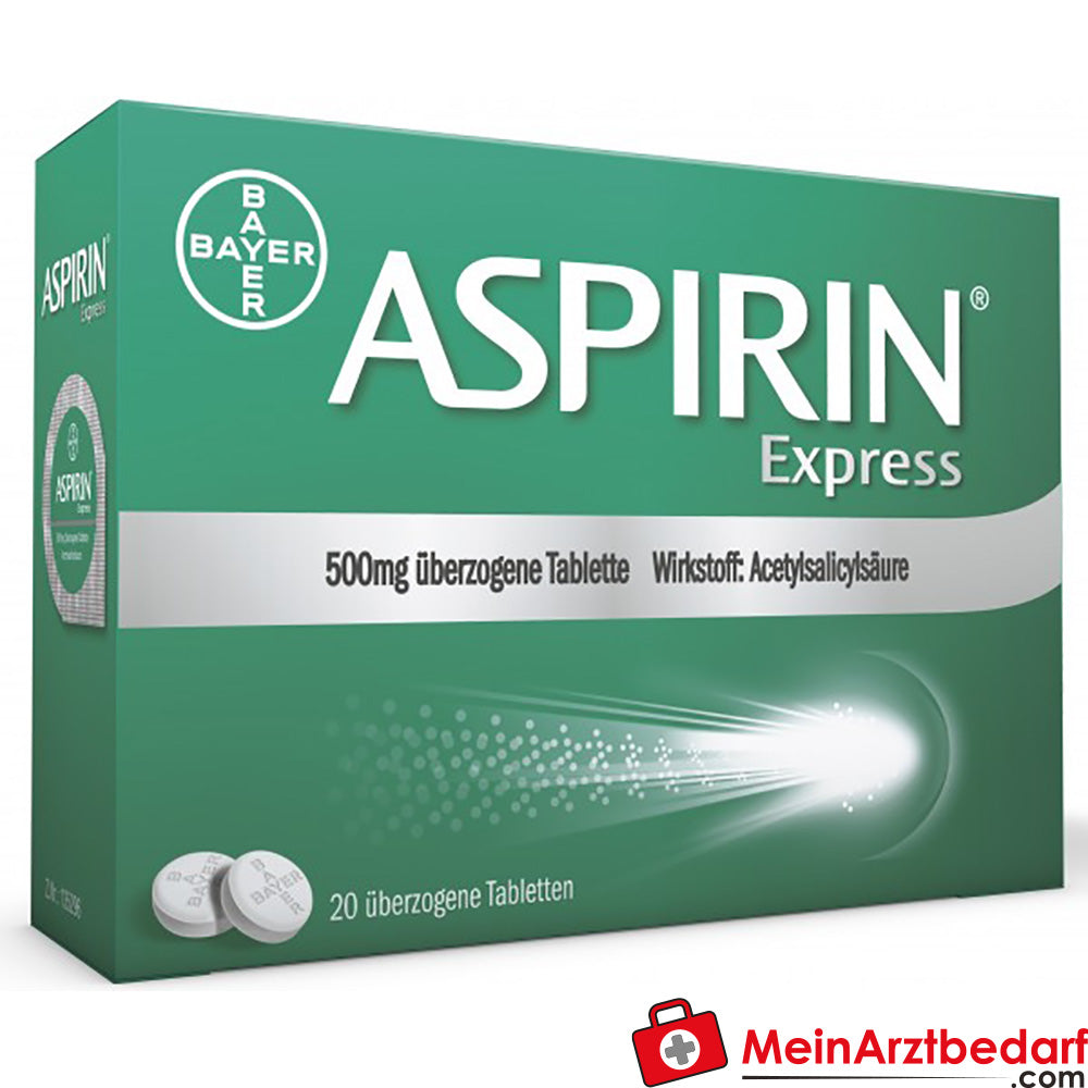 Aspirin Express 500 mg überzogene Tabletten 20 Stück Schmerzmittel schnell wirkend