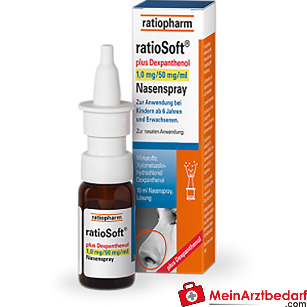 ratiopharm spray nasale xilometazolina 1 mg/ml + dexpantenolo 50 mg/ml, 10 ml