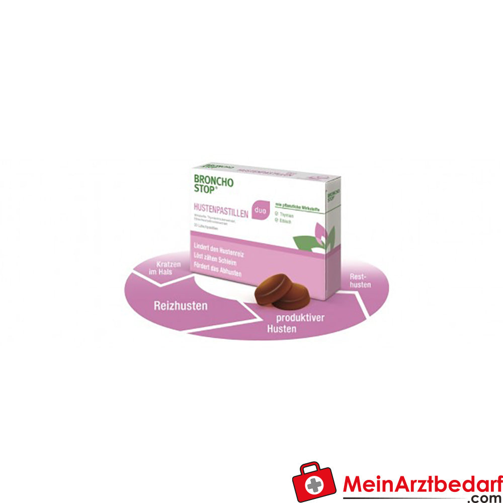 Bronchostop Duo Hustenpastillen mit Thymian und Eibisch, 40 St., ab 4 Jahren
