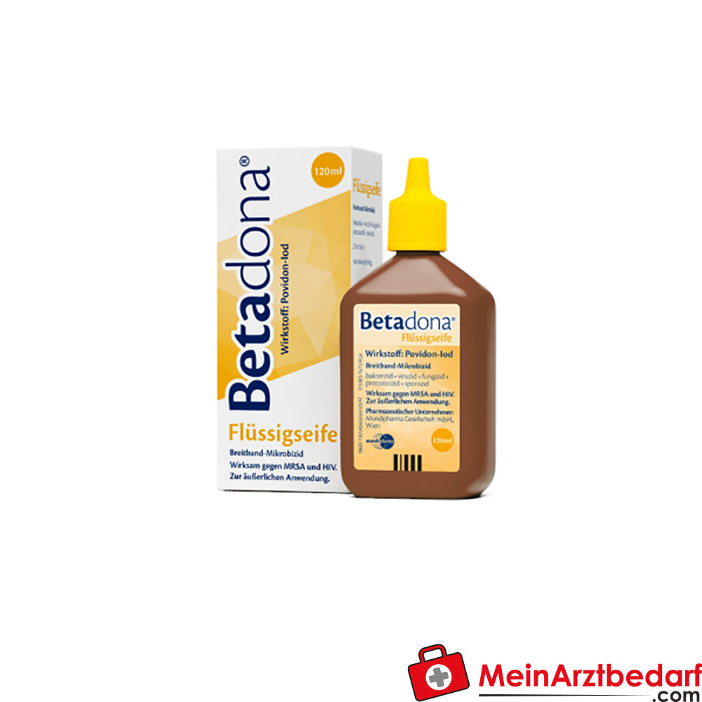 Betadona jabón líquido 120 ml antiséptico antimicrobiano para la desinfección quirúrgica e higiénica de las manos