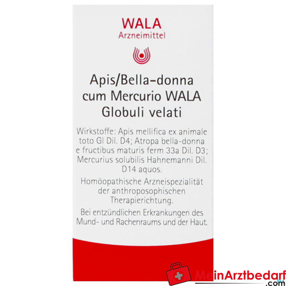 Wala Apis Belladonna cum Mercurio Globuli 20 g Remedio homeopático para el dolor de garganta