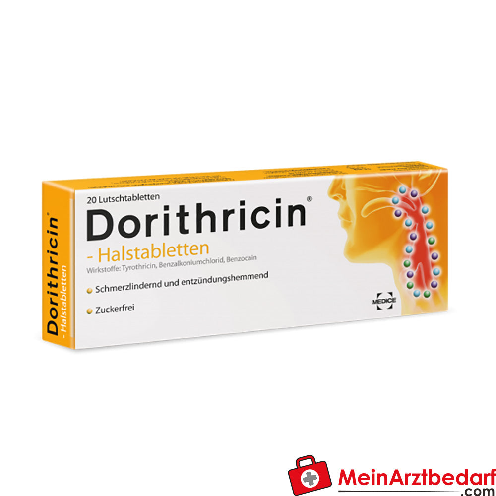 Dorithricin pastilles pour la gorge 20 pièces analgésique et anti-inflammatoire, dès 12 ans