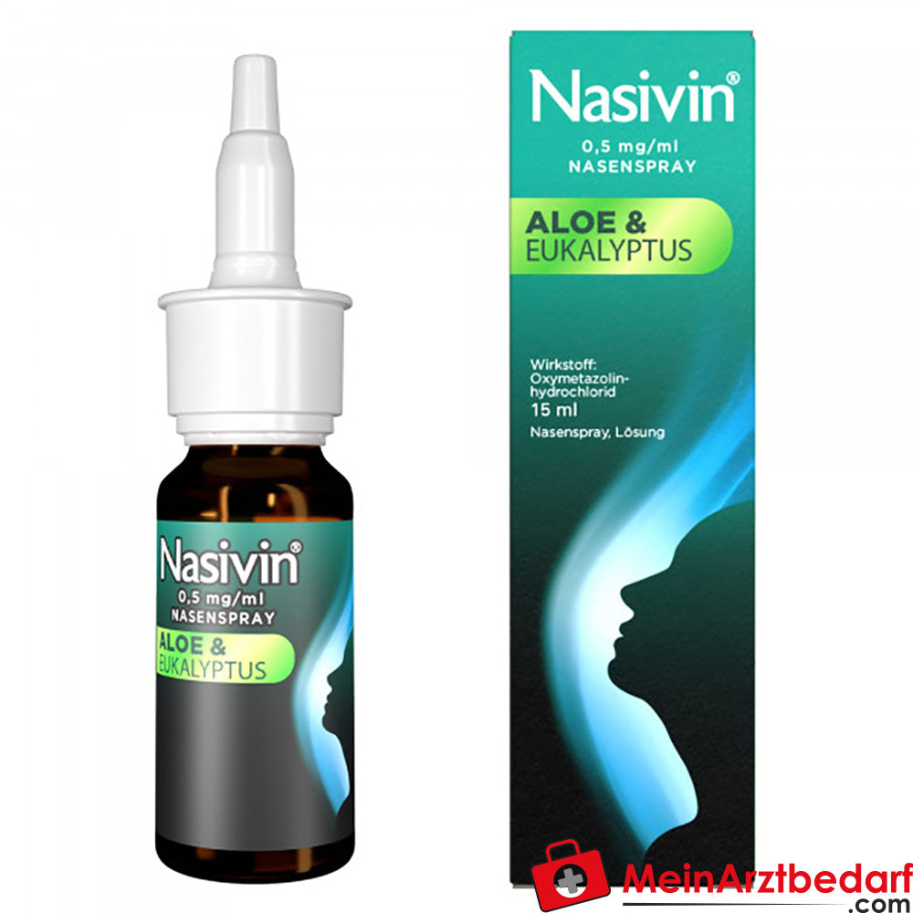 MER05 Nasivin 0,5 mg/ml Spray nasal avec aloès eucalyptus 15 ml décongestionnant