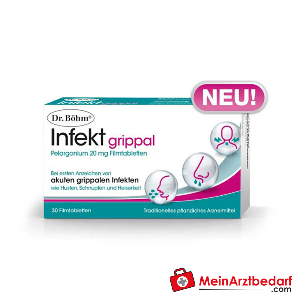 Dr. Böhm Infekt grippal Pelargonium Filmtabletten 30 St. Husten Schnupfen Heiserkeit
