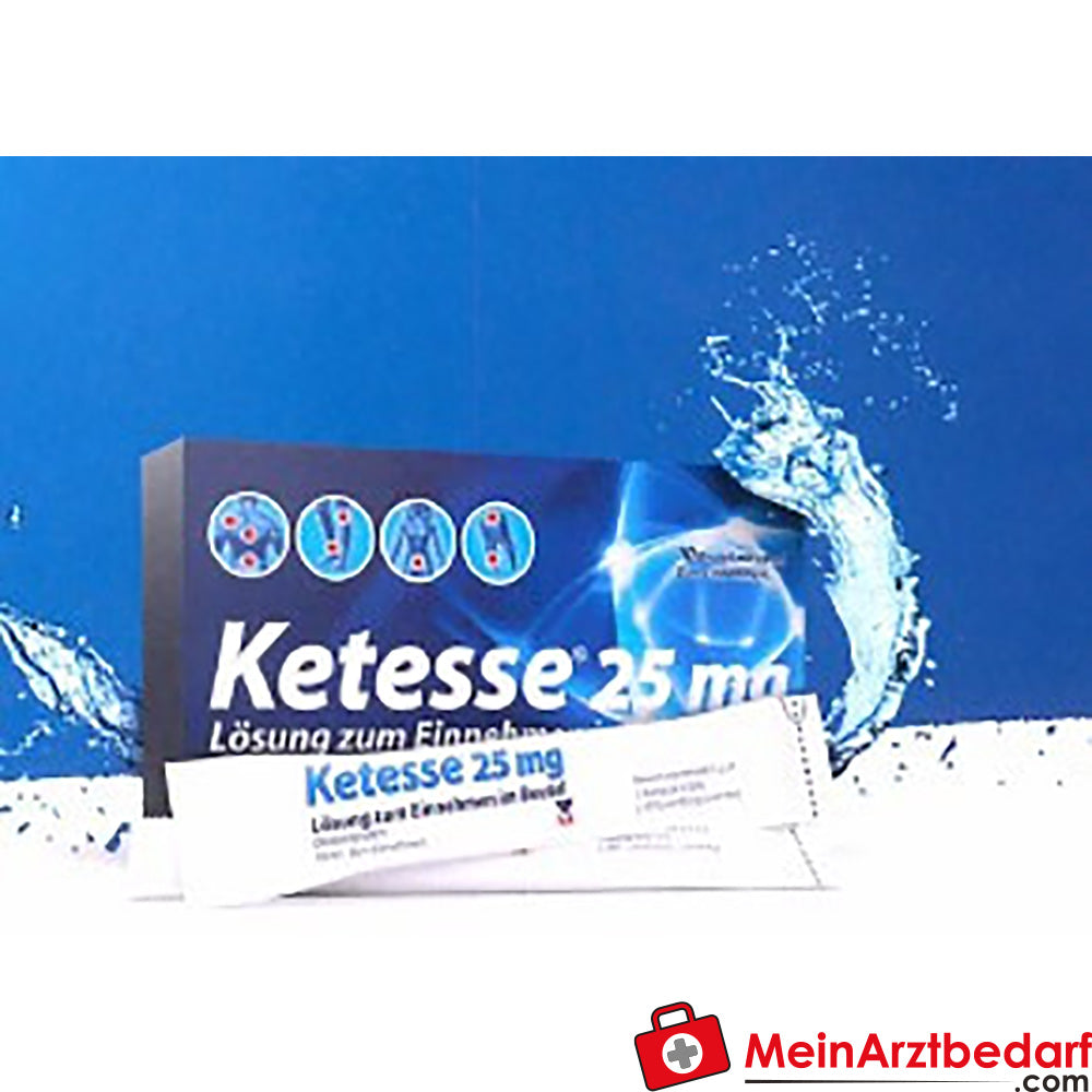 Menarini Ketesse 25 mg oplossing in sachet, 10 stuks, dexketoprofen klaar voor oraal gebruik